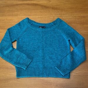 American Eagle Outfitters Teal Off-the-Shoulder Sweater